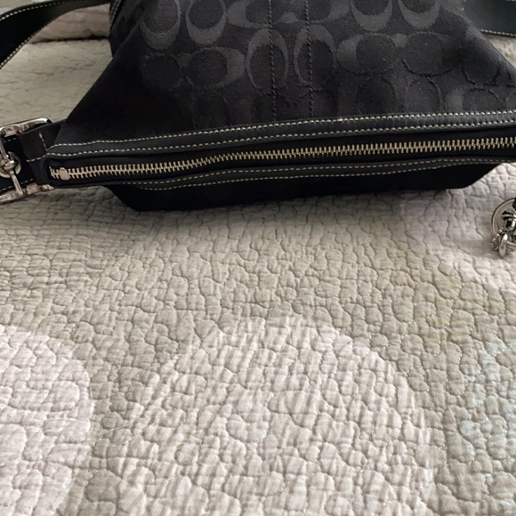 Coach Signature Bag with Leather Bottom - Picture 2 of 10